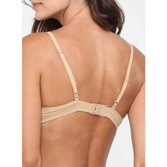 Liz Up Free Bra in Nude Style # 51397 32D Plunge Lined Padded NEW - Picture 2 of 3